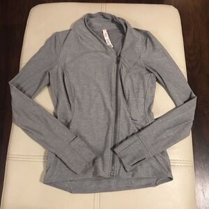 Lululemon Precision Jacket Womens Size 6 Gray Full Zip Long Sleeve Athleisure